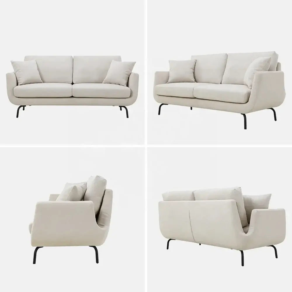 Furniture White Living Room 2 Seater Modern Nordic Scandinavian Upholstery Small Comfy High Quality