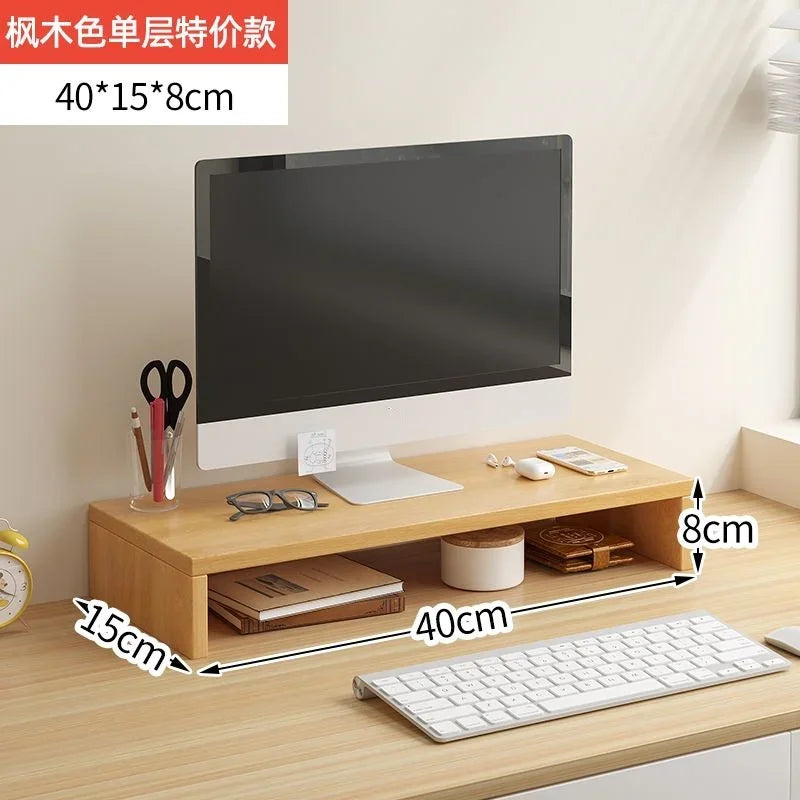 Desktop Computer Taller Stand Office Desktop Shelf Monitor Screen Storage Base Notes