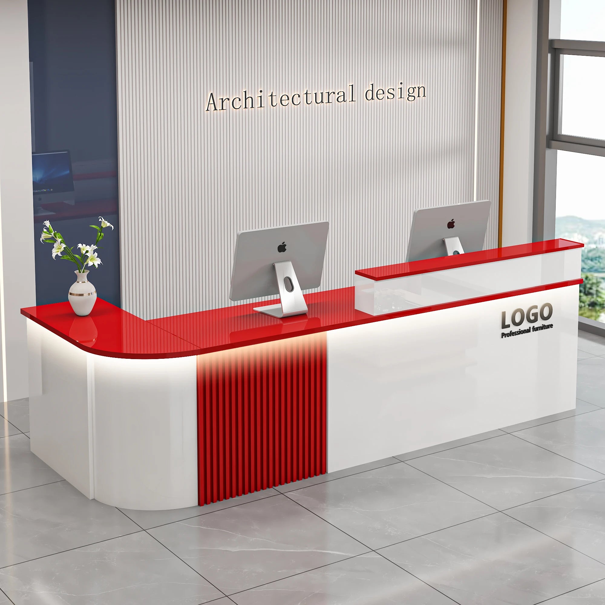 Professional Office Bar Counter Custom Simple Luxury Design Reception Desk Beauty Salon Bancone Bar Lusso Commercial Furniture