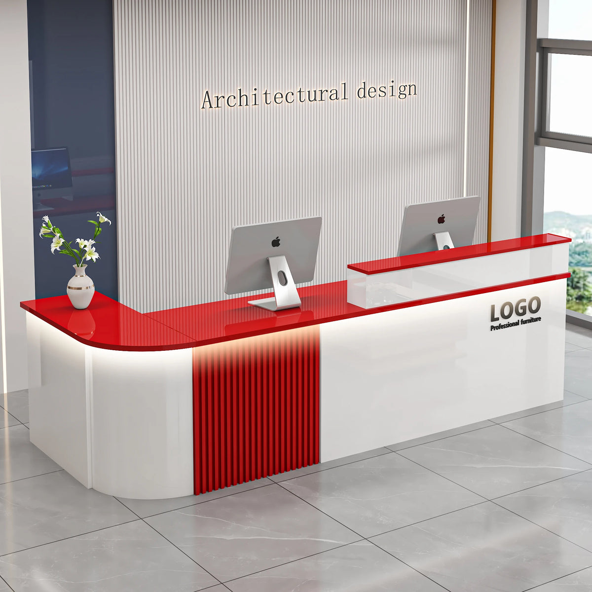 Professional Office Bar Counter Custom Simple Luxury Design Reception Desk Beauty Salon Bancone Bar Lusso Commercial Furniture