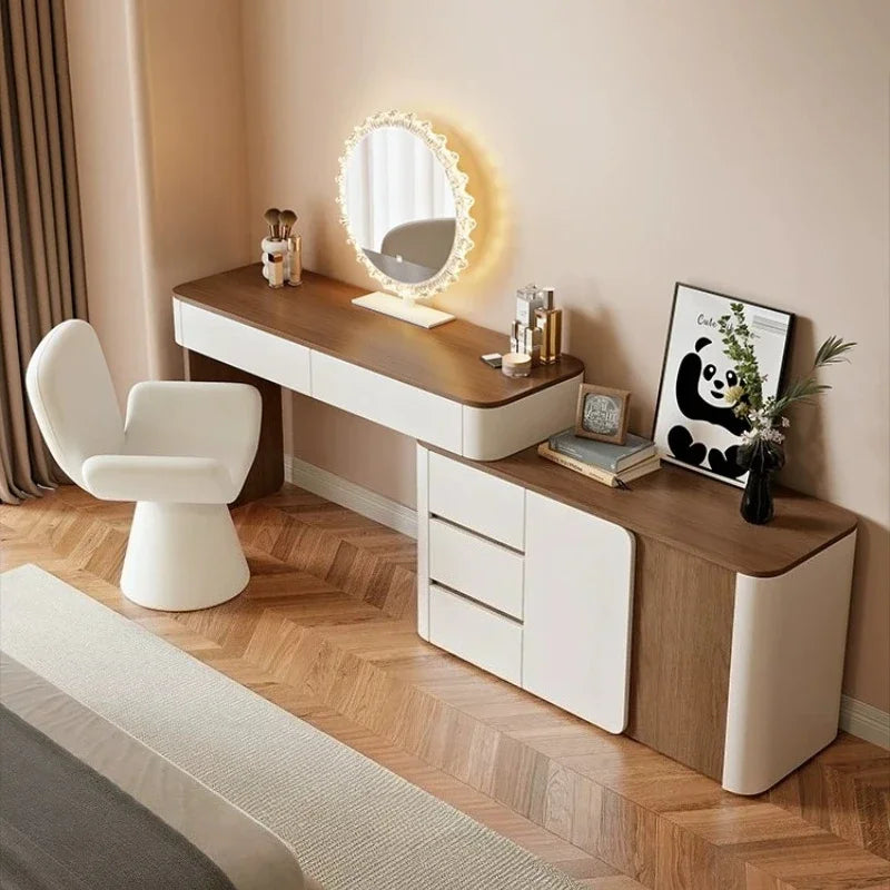 Home Bedroom Modern Simple Solid Wood Makeup Table Light Luxury New Dresser Vanity Dressing Tables Toiletries Desk Furniture