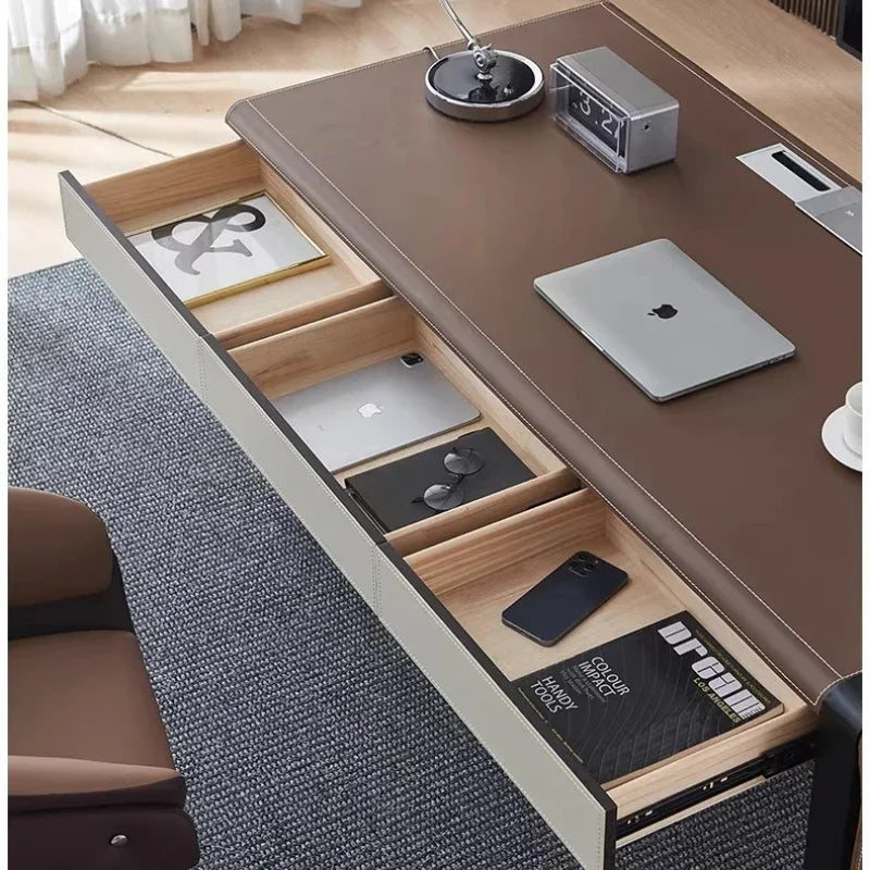 Office Desks And Workstations Study Table Simple Saddle Leather Desk Italian Minimalism Room Desks Computer Desk Room Offices