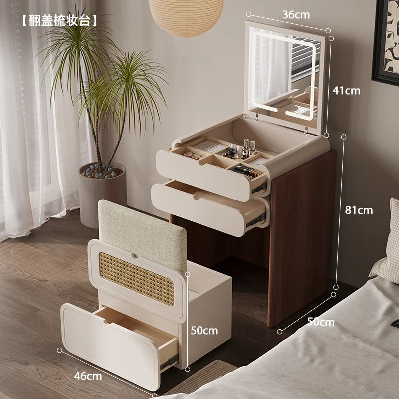 Dressing Table Bedroom Minimalist Design New Mini Bedside Table Storage Elegant Stylish Coiffeuse Maquillage Meuble Furniture