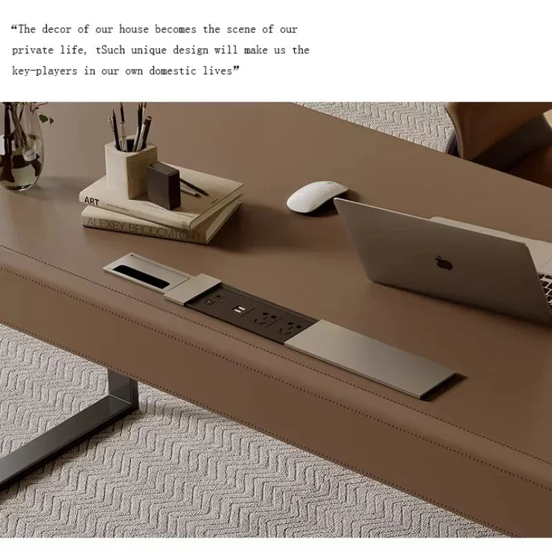 Office Desks And Workstations Study Table Simple Saddle Leather Desk Italian Minimalism Room Desks Computer Desk Room Offices