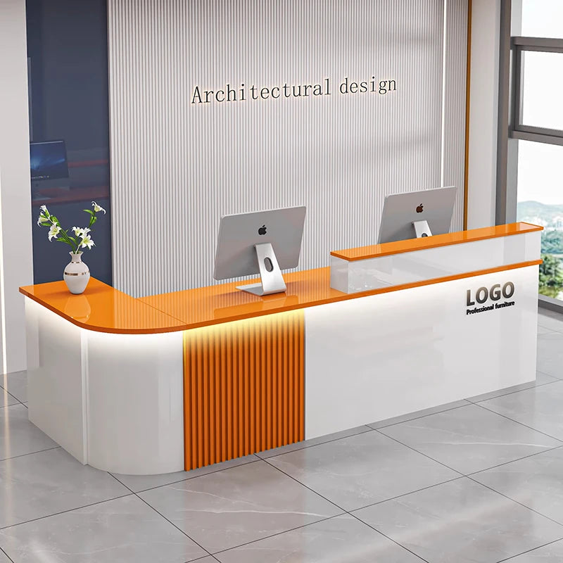 Professional Office Bar Counter Custom Simple Luxury Design Reception Desk Beauty Salon Bancone Bar Lusso Commercial Furniture