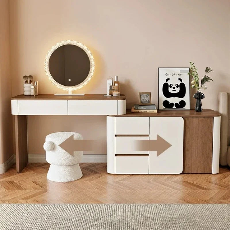 Home Bedroom Modern Simple Solid Wood Makeup Table Light Luxury New Dresser Vanity Dressing Tables Toiletries Desk Furniture