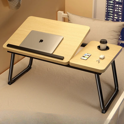 Work/Study in Bed Comfortably  Adjustable &amp; Foldable Lap Desk with Cup Holder, Ventilated Design Prevents Overheating.