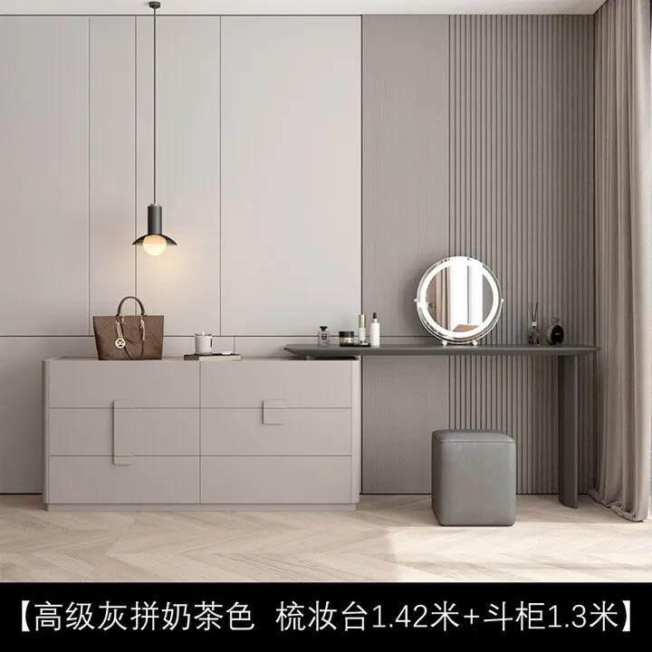 Bedroom Light Luxury Makeup Table Makeup Table Modern Simple Integrated Bedside Storage Bucket Cabinet Premium S
