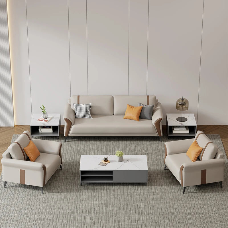Be Greeted with Modern Design High-end Office Furniture Sofa Set 1+1+3 Office Furniture Sofa