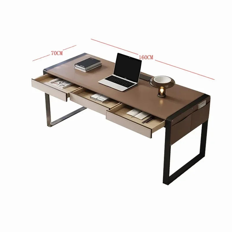 Office Desks And Workstations Study Table Simple Saddle Leather Desk Italian Minimalism Room Desks Computer Desk Room Offices