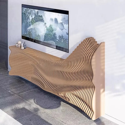 Parametric Furniture Wooden TV Stand offers ample storage display space, making it ideal for living rooms with modern home décor