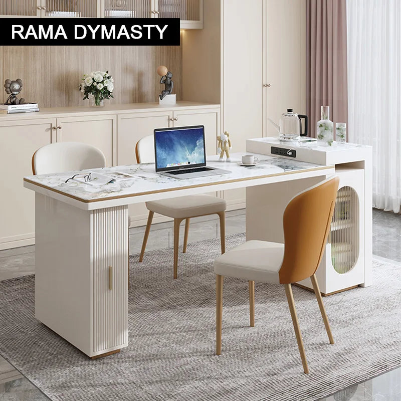 Rock Plate Dining Table Integrated Extendable Home Modern Light Luxury Dining Table With Storage Cabinet