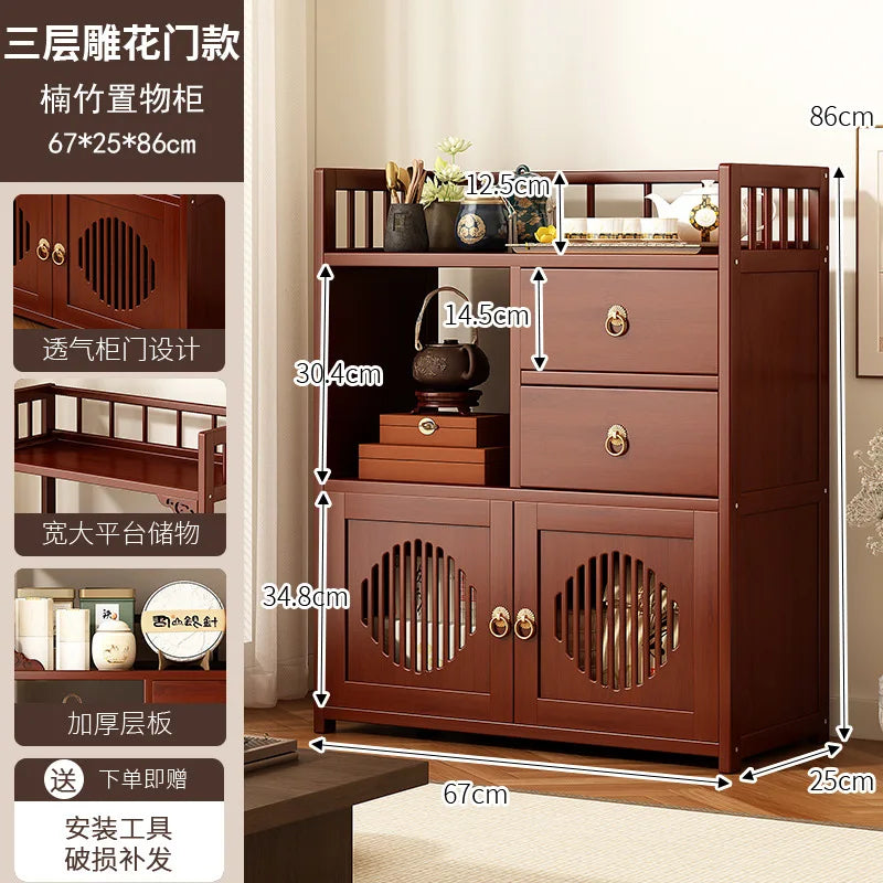 Multifunctional Furniture with Drawers &amp; Shelves, Kitchen Cupboard, Living Room Storage Organizer, Tea Table Cabinet