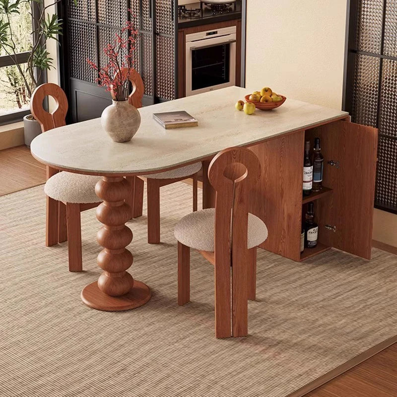 Mid Century Elegant Dining Tables With Cabinets Vintage Oval Tall Legs Dining Tables Rustic Foldable Столы Обеденные Furniture