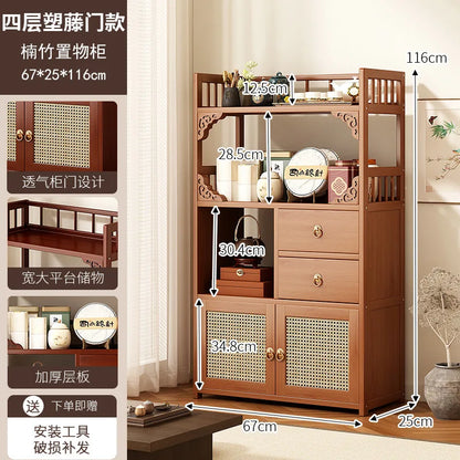 Multifunctional Furniture with Drawers &amp; Shelves, Kitchen Cupboard, Living Room Storage Organizer, Tea Table Cabinet