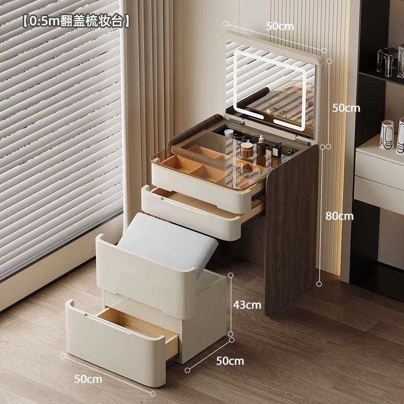 Dressing Table Bedroom Minimalist Design New Mini Bedside Table Storage Elegant Stylish Coiffeuse Maquillage Meuble Furniture