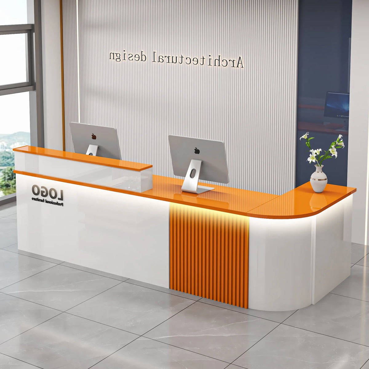 Professional Office Bar Counter Custom Simple Luxury Design Reception Desk Beauty Salon Bancone Bar Lusso Commercial Furniture
