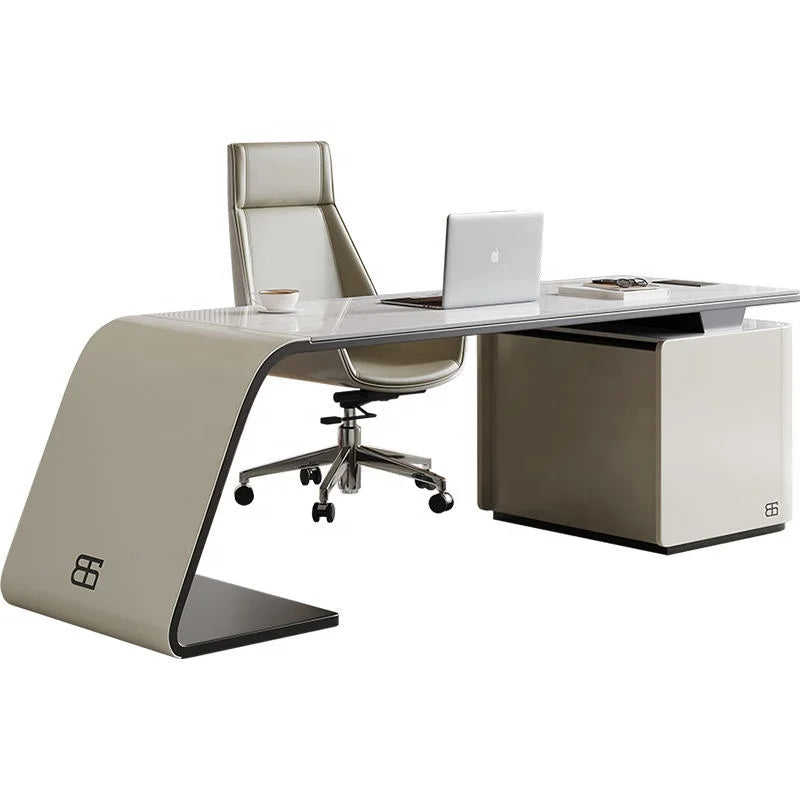 Personalized Modern Minimalist Office Furniture, Painted Desks, L-shaped Luxury Desks for CEOs and Bosses.