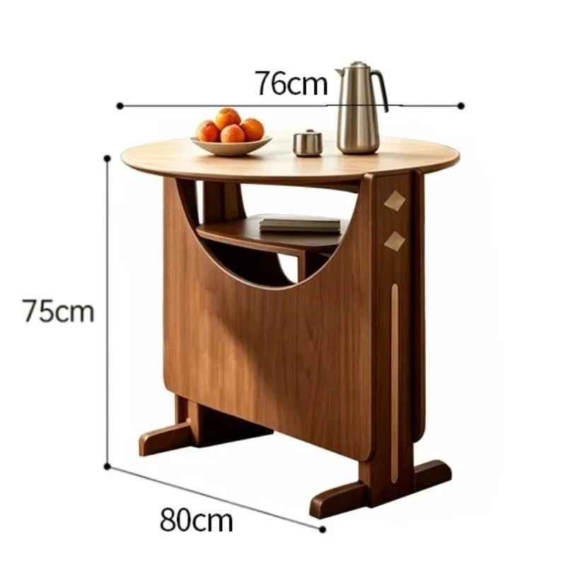 Dinette Foldable Dining Table Round Kitchen Small Spaces Contemporary Table Portable Wooden Mesa Plegable Hotel Furniture