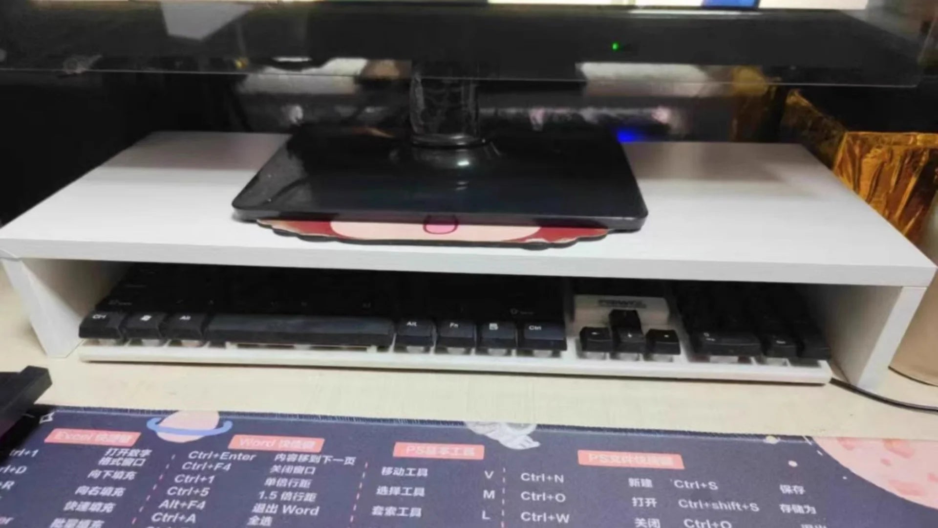 Desktop Computer Taller Stand Office Desktop Shelf Monitor Screen Storage Base Notes
