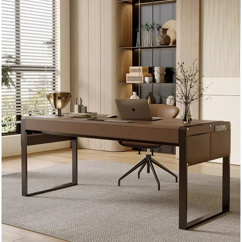 Office Desks And Workstations Study Table Simple Saddle Leather Desk Italian Minimalism Room Desks Computer Desk Room Offices