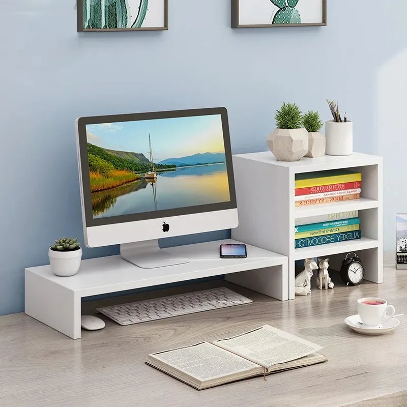 Desktop Computer Taller Stand Office Desktop Shelf Monitor Screen Storage Base Notes