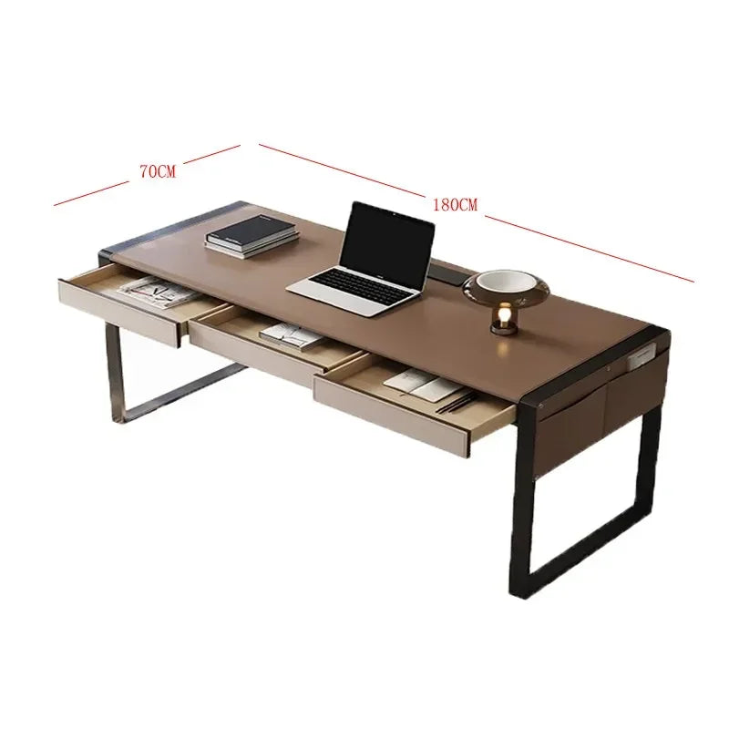 Office Desks And Workstations Study Table Simple Saddle Leather Desk Italian Minimalism Room Desks Computer Desk Room Offices
