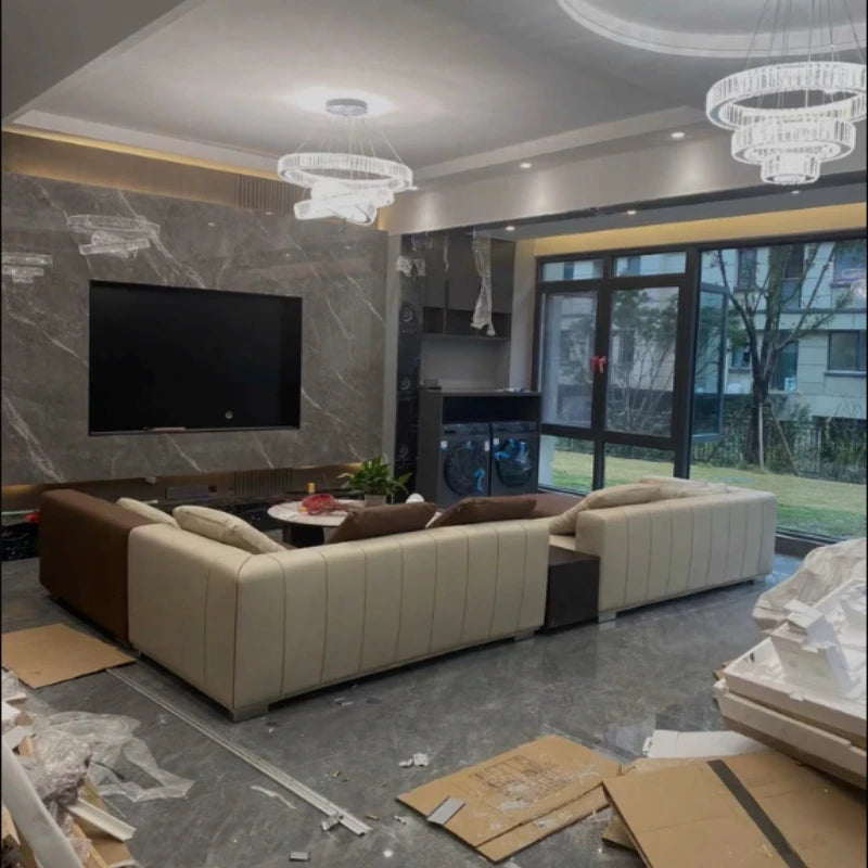 Modern Boneless Living Room Sofas Corner Curved Woonkamerbanken Furniture Home European Designer Living Room Sofas Narrow Dark