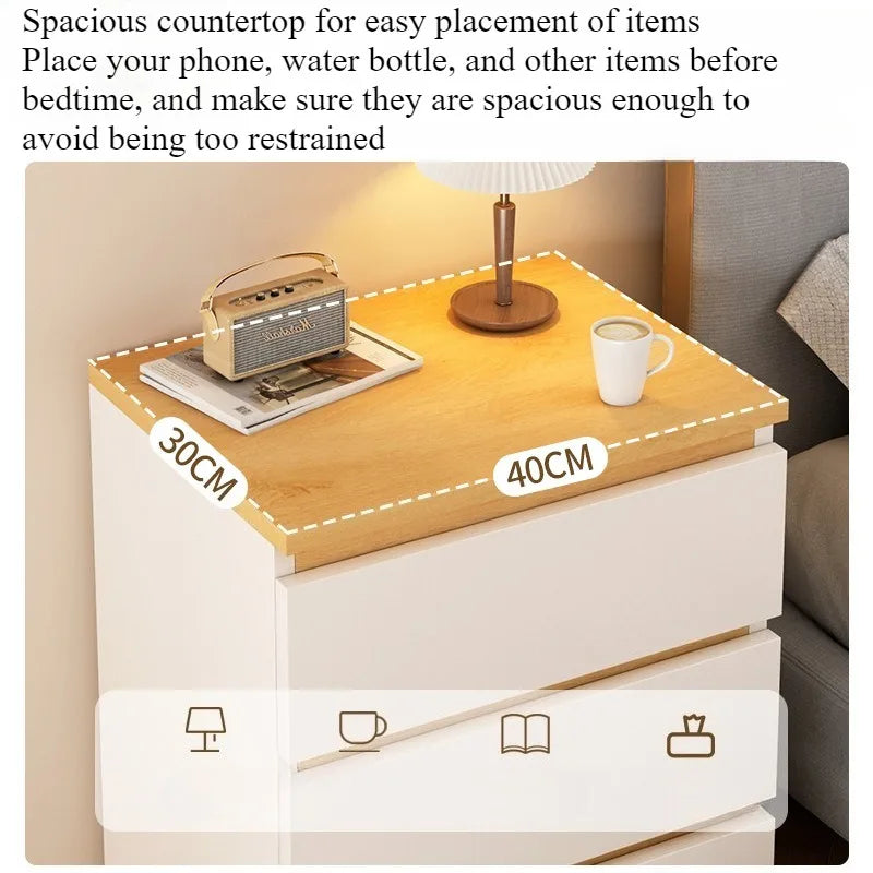Bedside table Bedroom Home Modern simple bedroom Simple heightening Bedside small cabinet Storage drawer cabinet