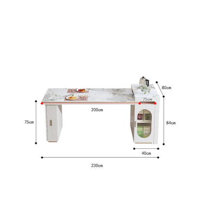 Rock Plate Dining Table Integrated Extendable Home Modern Light Luxury Dining Table With Storage Cabinet