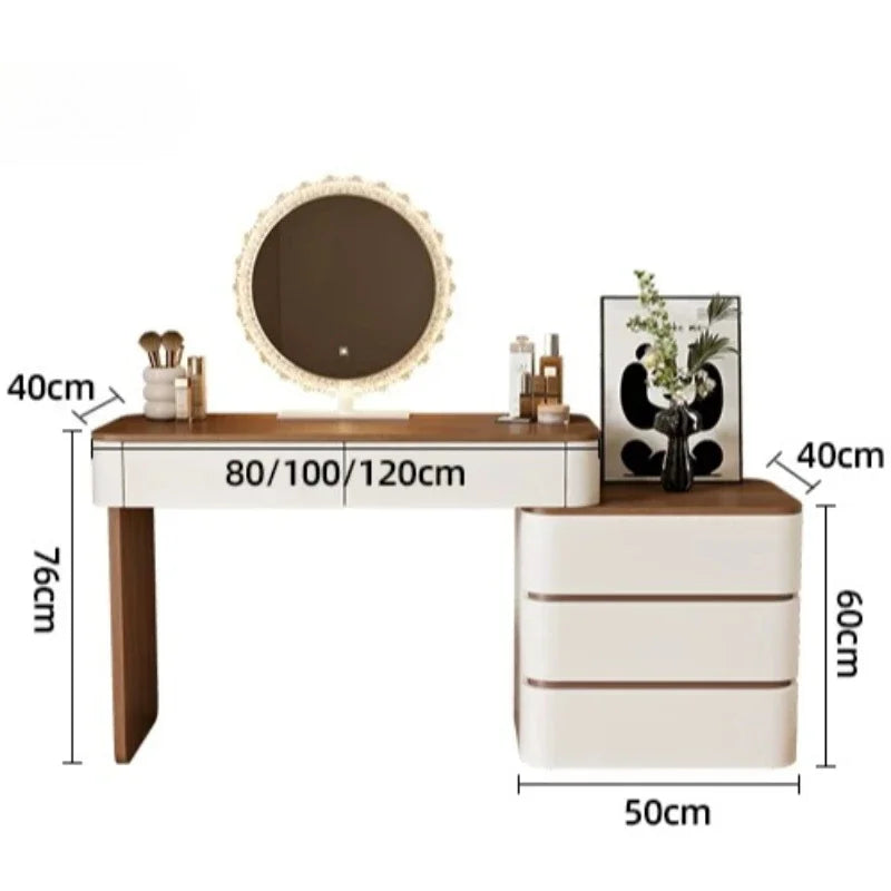 Home Bedroom Modern Simple Solid Wood Makeup Table Light Luxury New Dresser Vanity Dressing Tables Toiletries Desk Furniture