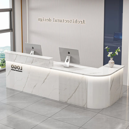 Professional Office Bar Counter Custom Simple Luxury Design Reception Desk Beauty Salon Bancone Bar Lusso Commercial Furniture