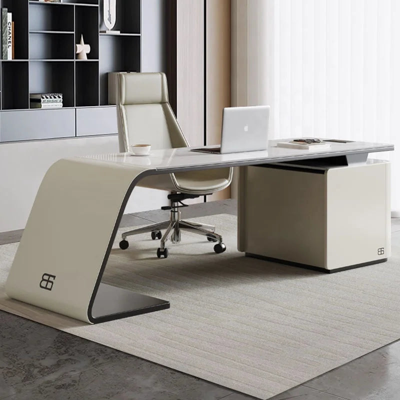 Personalized Modern Minimalist Office Furniture, Painted Desks, L-shaped Luxury Desks for CEOs and Bosses.
