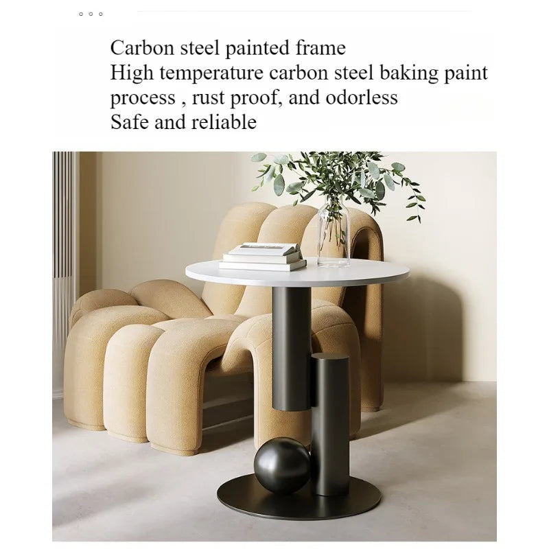 Living room sofa, small coffee table, side cabinet, living room home, light luxury bedside table, balcony, simple and creative
