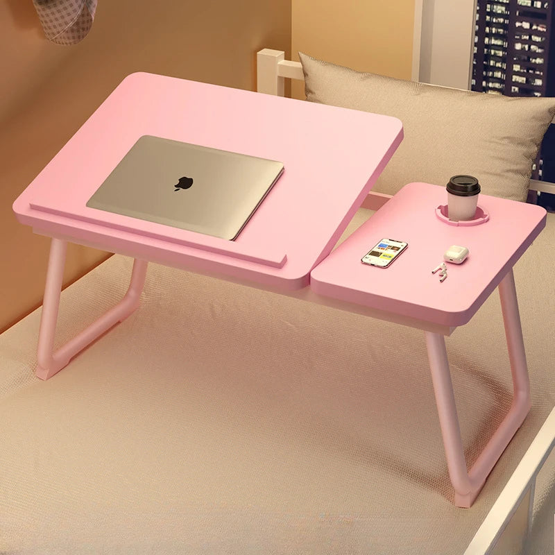 Work/Study in Bed Comfortably  Adjustable &amp; Foldable Lap Desk with Cup Holder, Ventilated Design Prevents Overheating.