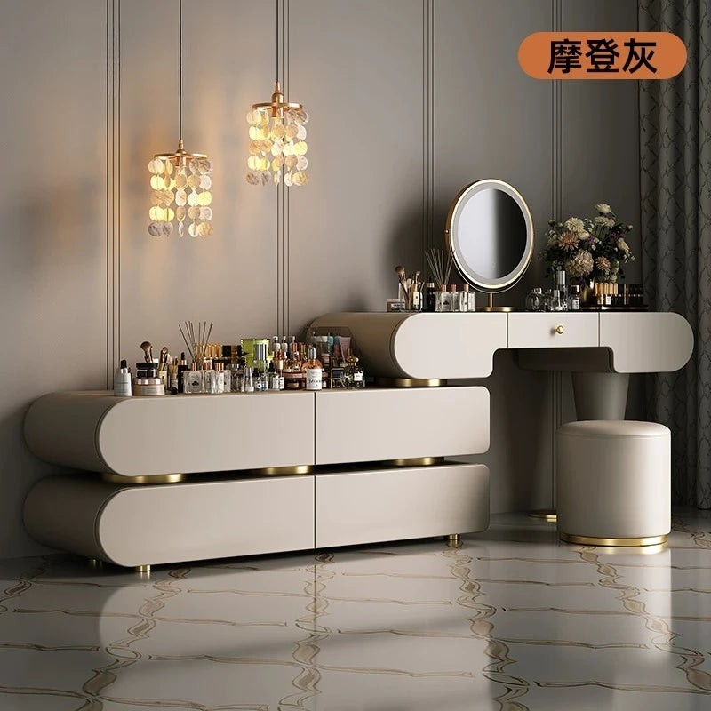 Bedroom Dressing Table Dresser Desks Makeup Mirror Storage Cabinet Light Luxury Premium Vanity Desk Toiletries Tables Furniture
