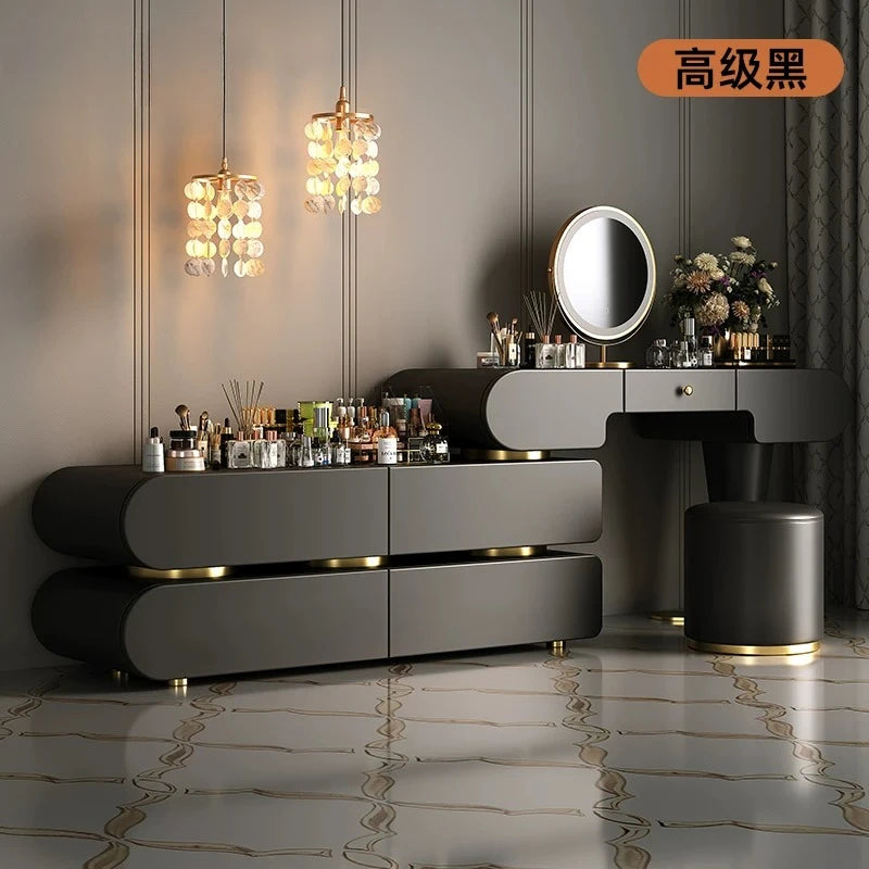 Bedroom Dressing Table Dresser Desks Makeup Mirror Storage Cabinet Light Luxury Premium Vanity Desk Toiletries Tables Furniture