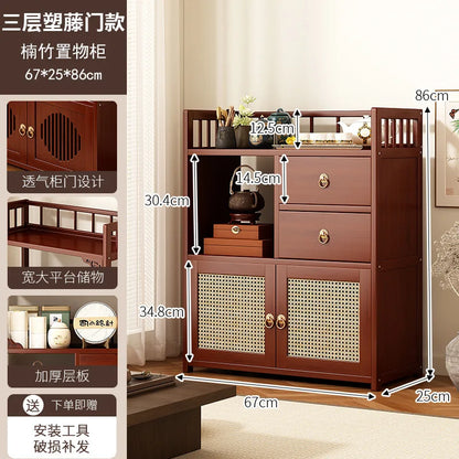 Multifunctional Furniture with Drawers &amp; Shelves, Kitchen Cupboard, Living Room Storage Organizer, Tea Table Cabinet
