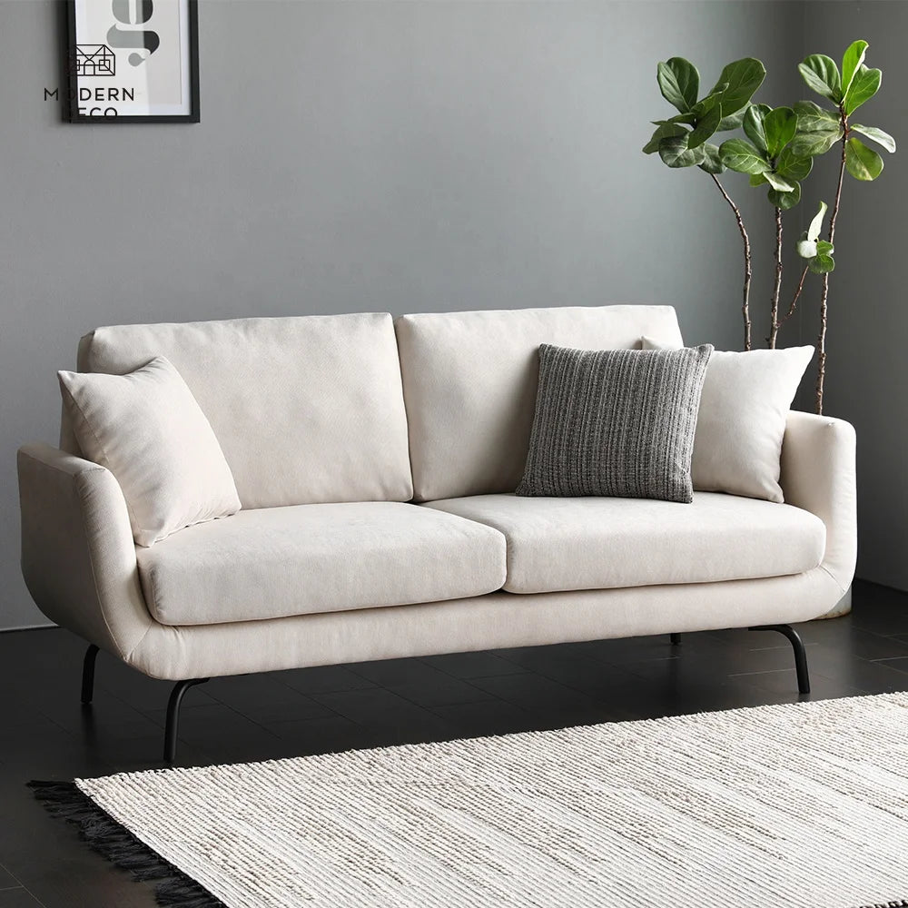 Furniture White Living Room 2 Seater Modern Nordic Scandinavian Upholstery Small Comfy High Quality