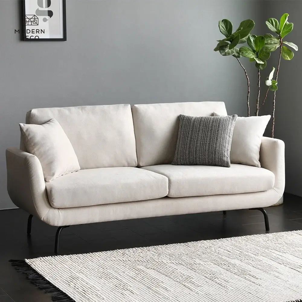 Furniture White Living Room 2 Seater Modern Nordic Scandinavian Upholstery Small Comfy High Quality