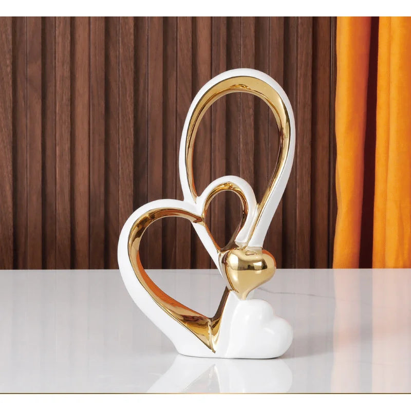 Heart-Shaped Modern Minimalist Decor - Luxury Home Accent for Living Room, Entryway, Wine Bar & TV Cabinet