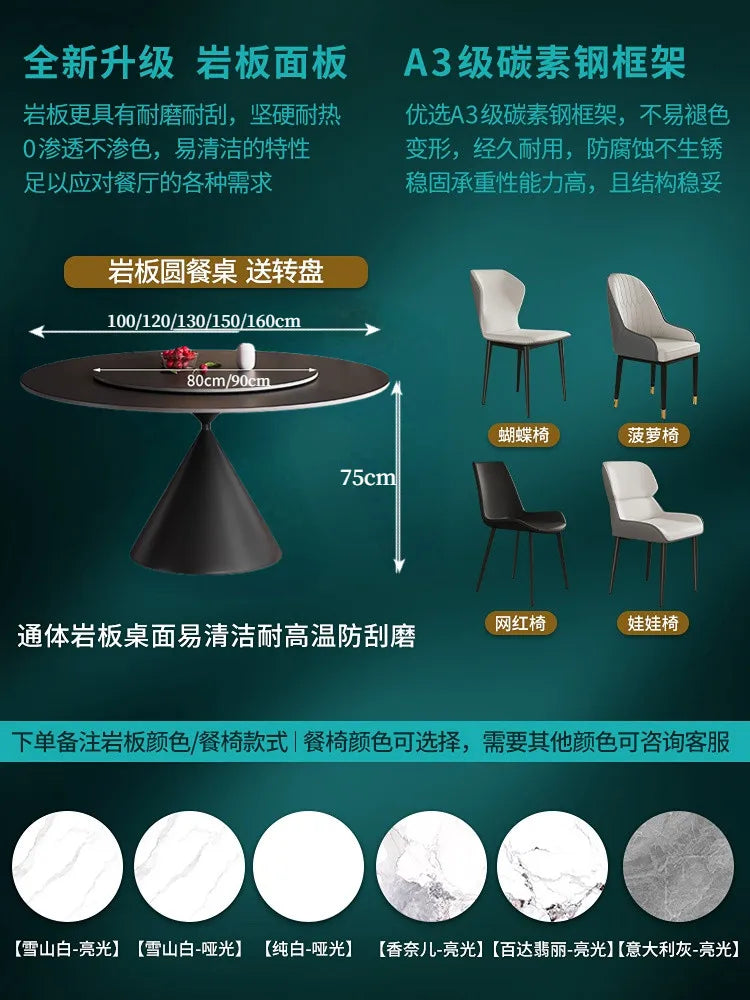 Round Restaurant Dining Table Modern Decoration Fashion Interior Dining Table Minimalist Mesas De Jantar Lounge Suite Furniture