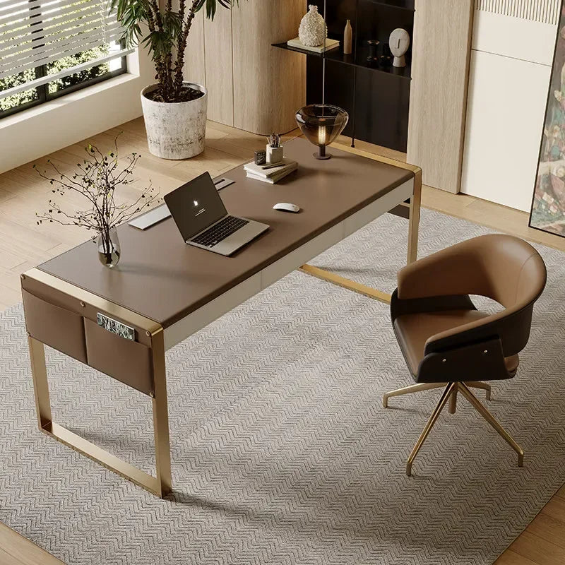 Office Desks And Workstations Study Table Simple Saddle Leather Desk Italian Minimalism Room Desks Computer Desk Room Offices