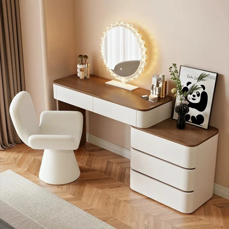 Home Bedroom Modern Simple Solid Wood Makeup Table Light Luxury New Dresser Vanity Dressing Tables Toiletries Desk Furniture